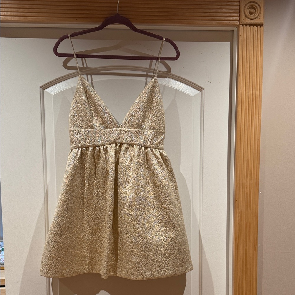 Alice + Olivia Elegant Gold Paisley Dress